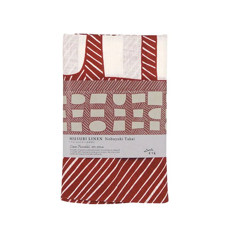 100 MUSUBI LINEN Nobuyuki Takai | Shapes and Lines	Red