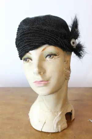 1920s LUREX ART DECO clip cloche hat | new fall