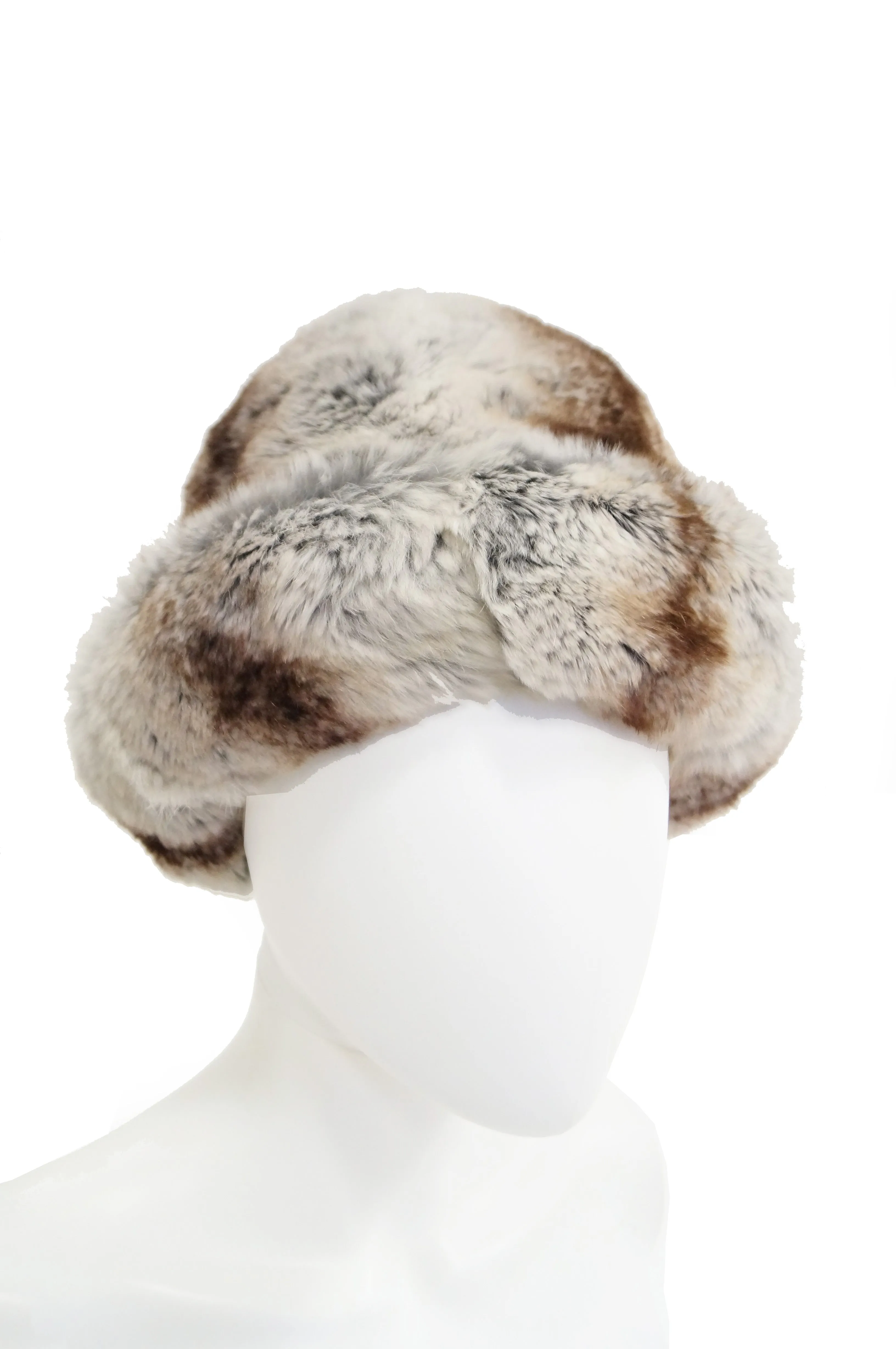 1960s Dior Chapeau Chinchilla Hat with Grossgrain Detail