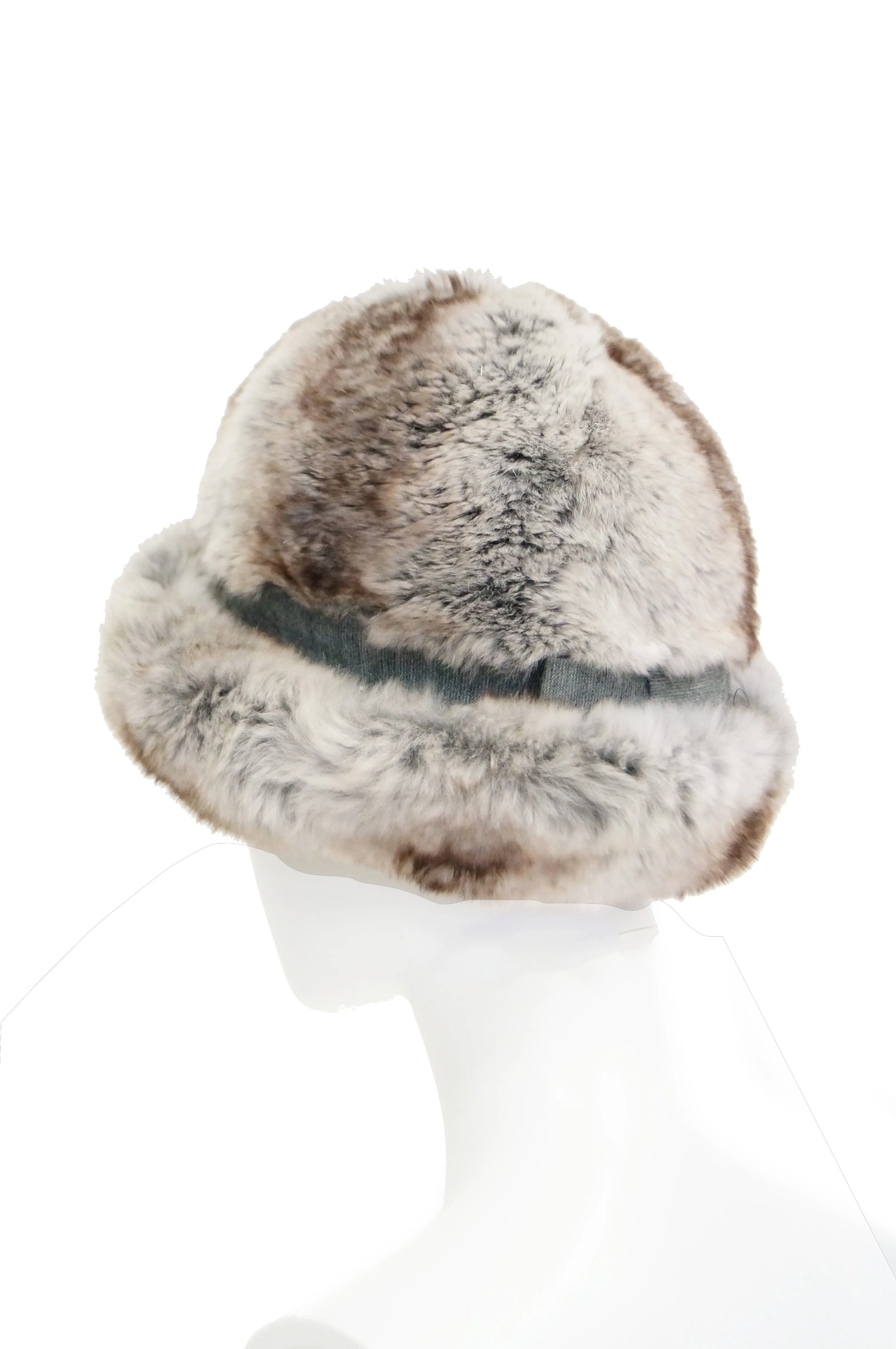 1960s Dior Chapeau Chinchilla Hat with Grossgrain Detail