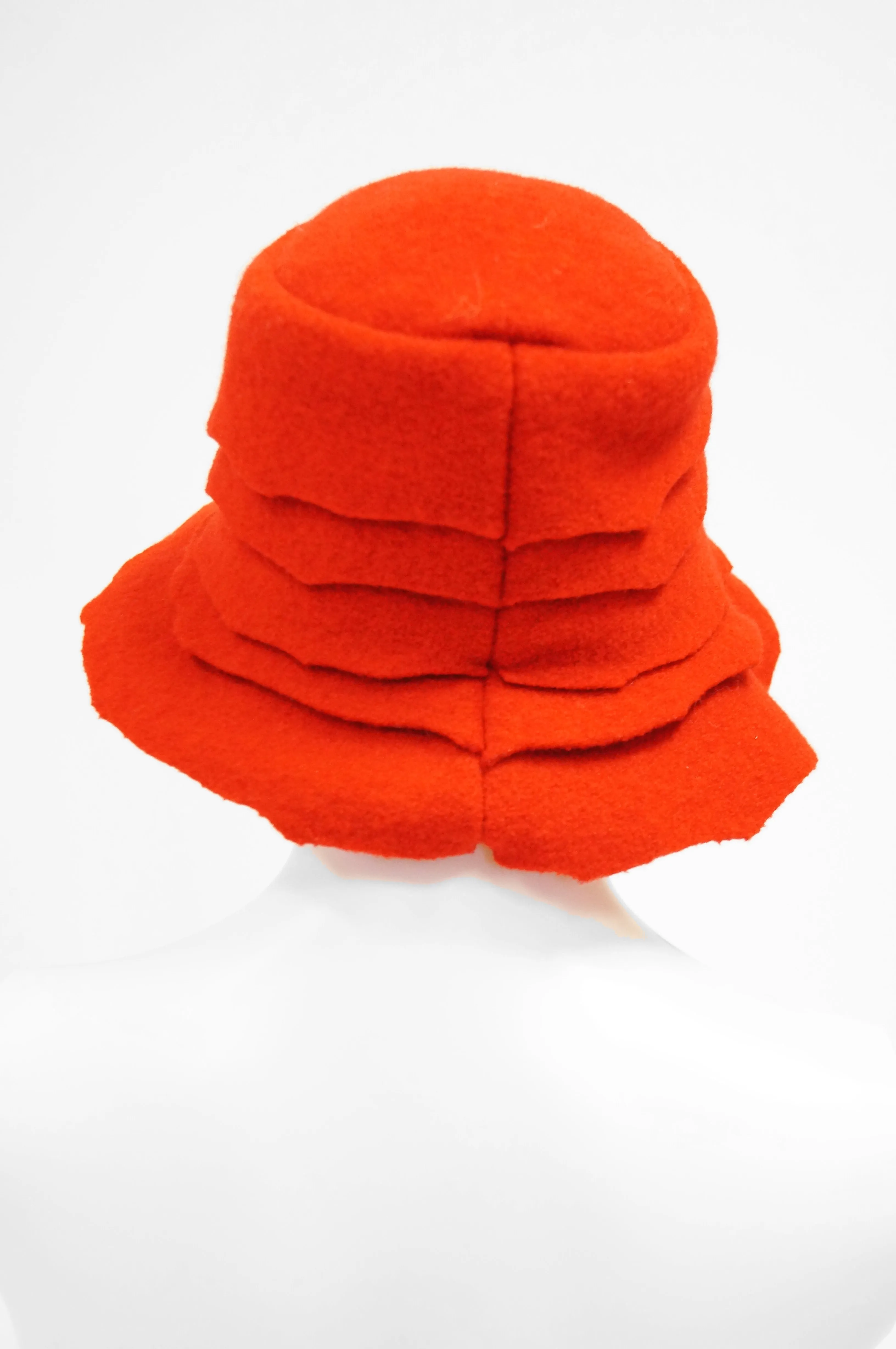 2001 Stephen Jones Rose Red Felt Layered Bucket Hat, England