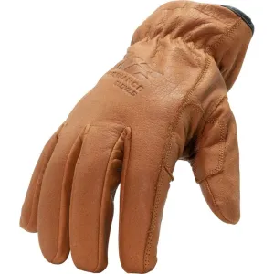 212 Performance TLDWP-0810 Fleece Lined Buffalo Leather Driver Winter Work Glove in Russet Brown, Large Brown