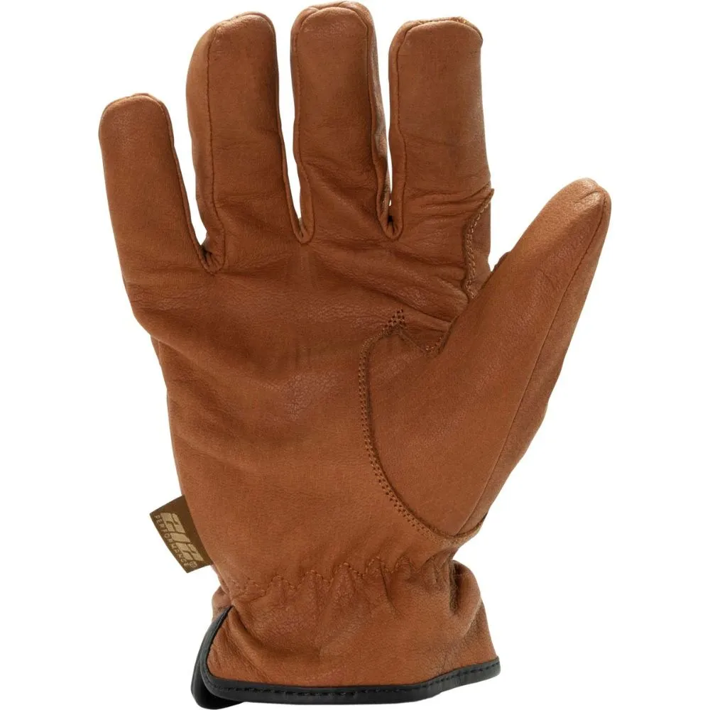 212 Performance TLDWP-0810 Fleece Lined Buffalo Leather Driver Winter Work Glove in Russet Brown, Large Brown