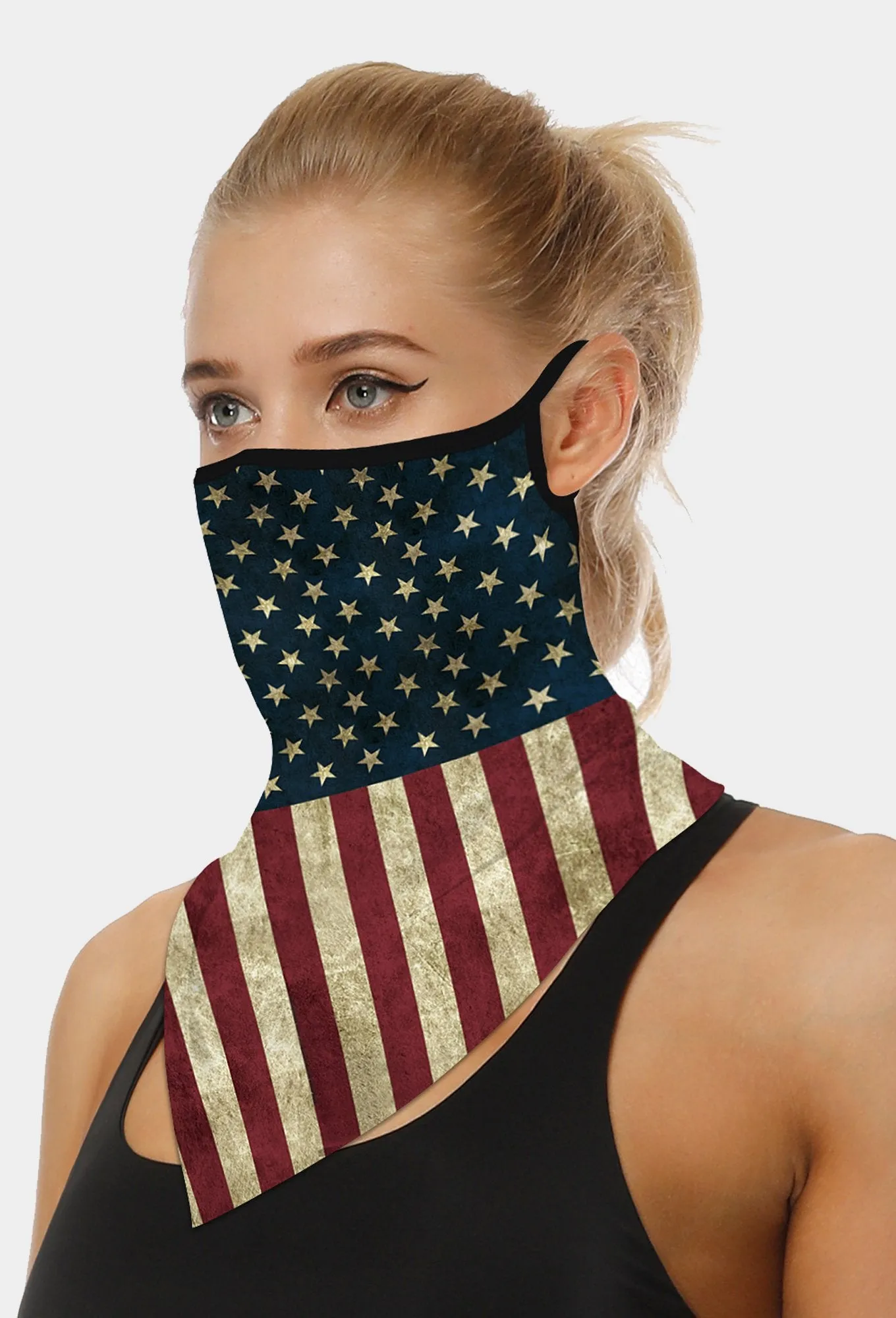 American Flag Bandana Scarf With Earloops