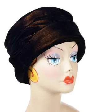 Ana Cloche Hat Style - Velvet in Black / Gold