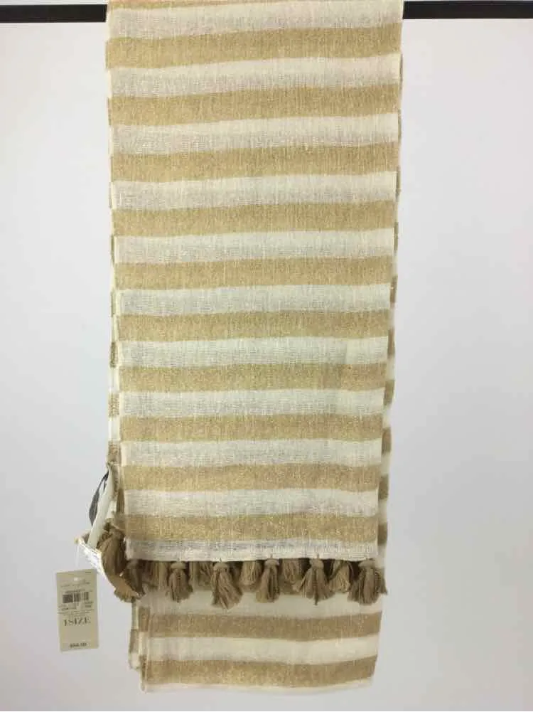 Ann Taylor Gold/Cream NWT Cloth Striped Scarf