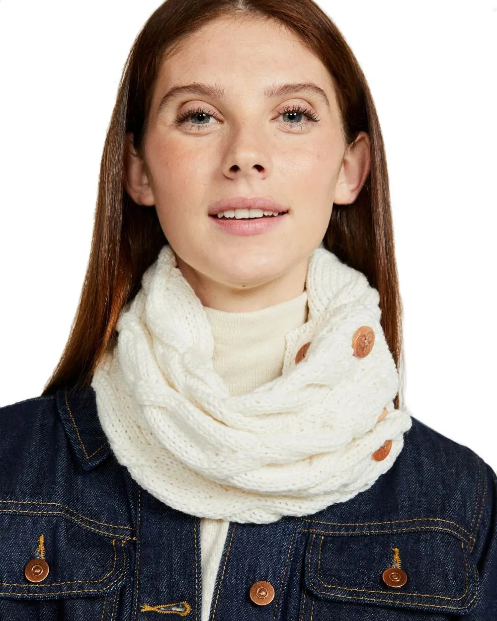 Aran Merino Wool Button Snood