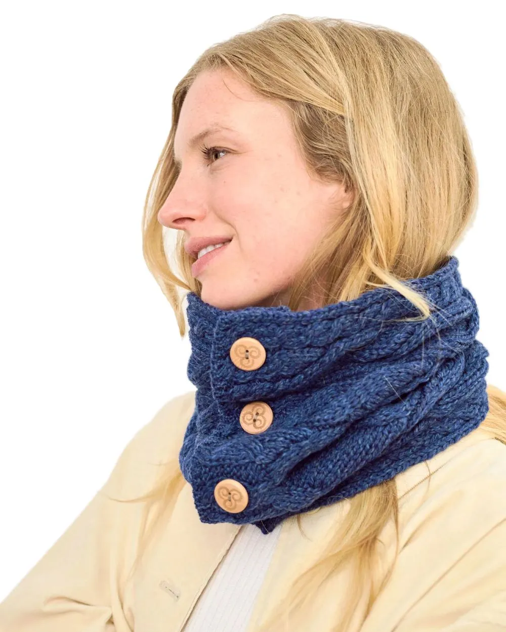 Aran Merino Wool Button Snood