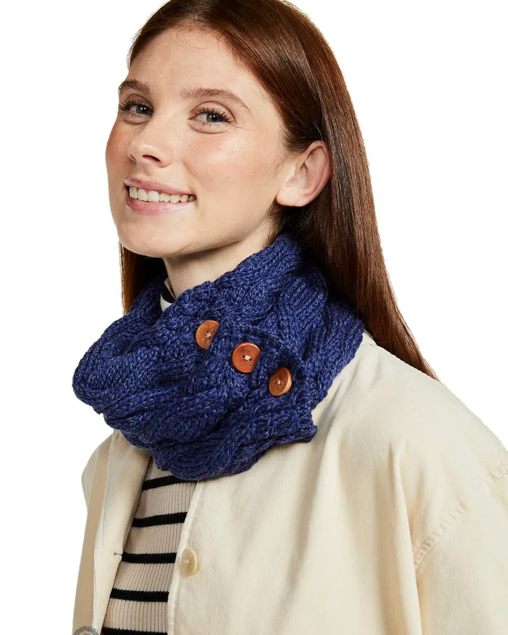 Aran Merino Wool Button Snood