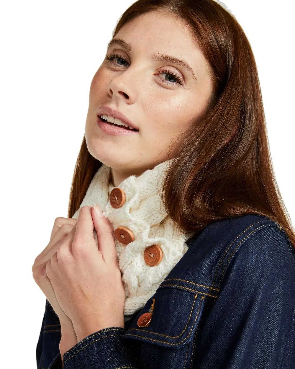 Aran Merino Wool Button Snood