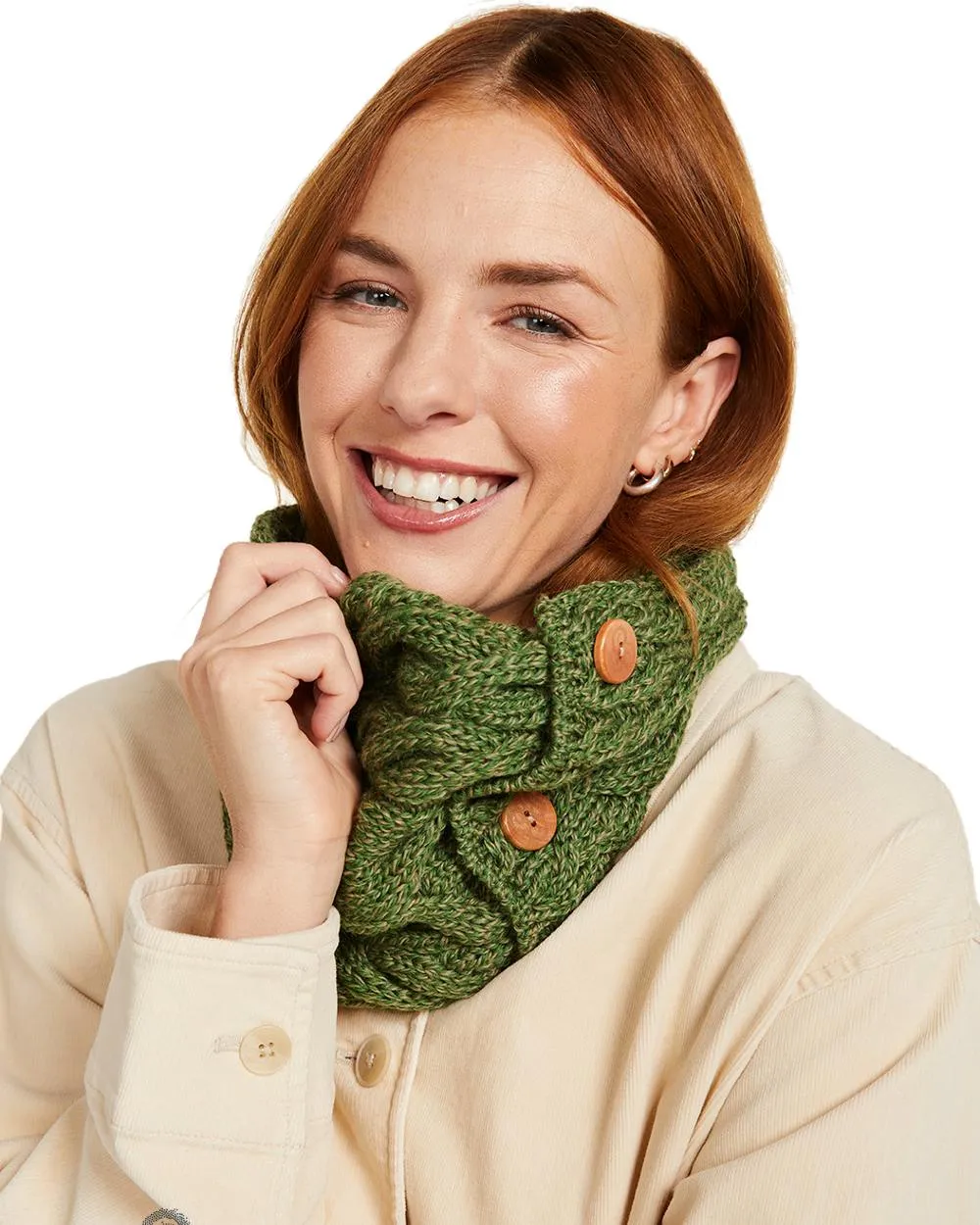 Aran Merino Wool Button Snood