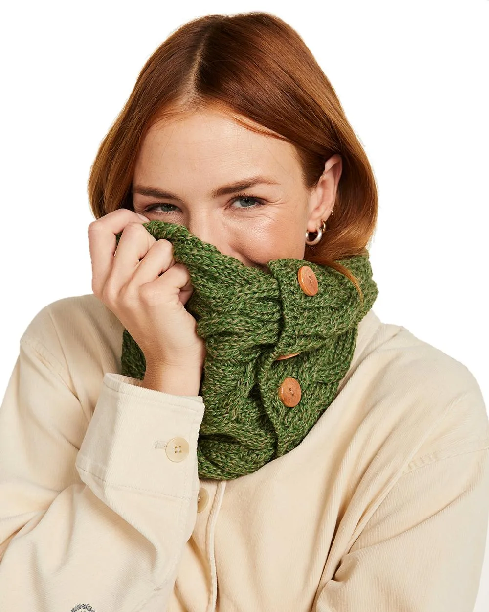 Aran Merino Wool Button Snood