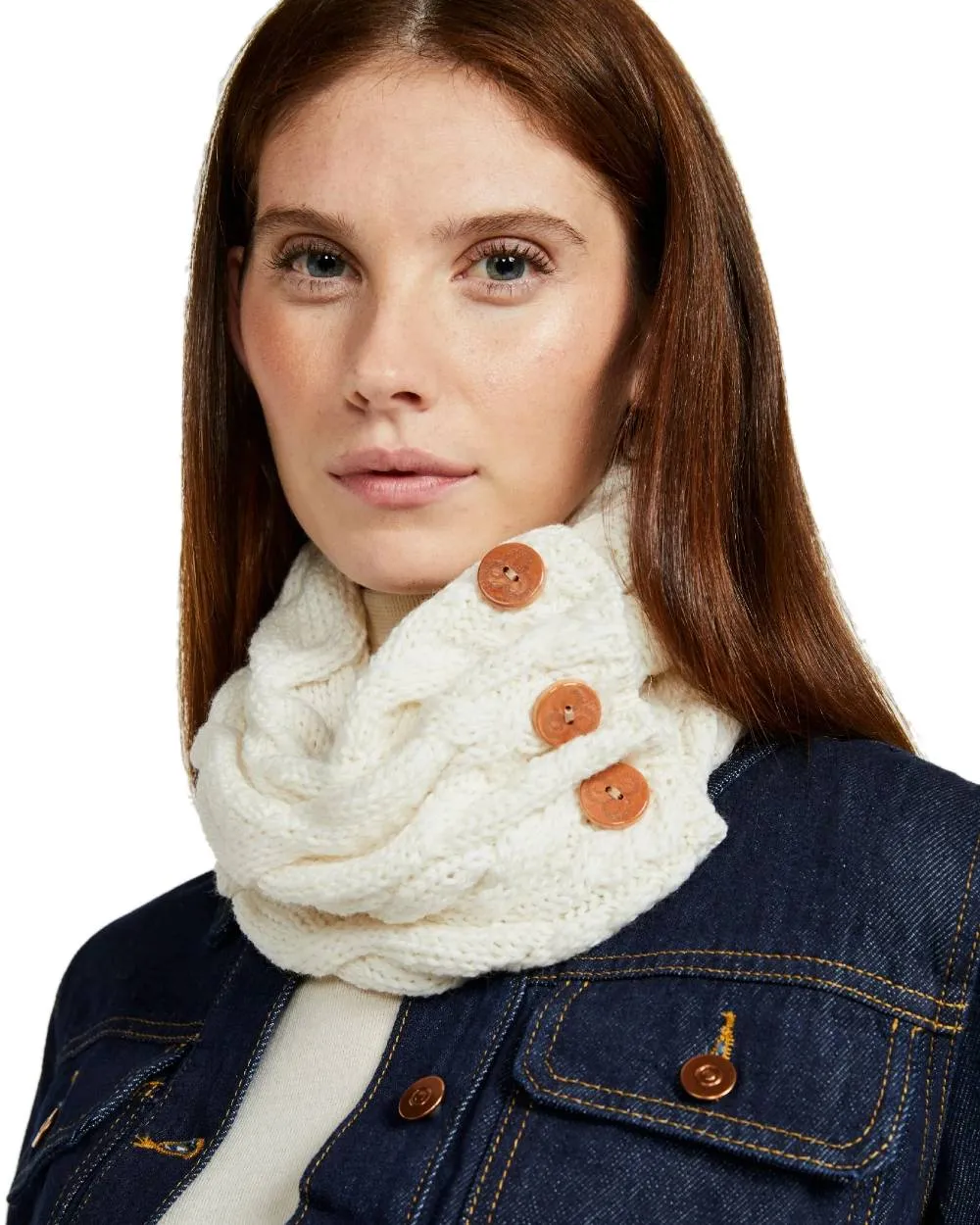 Aran Merino Wool Button Snood