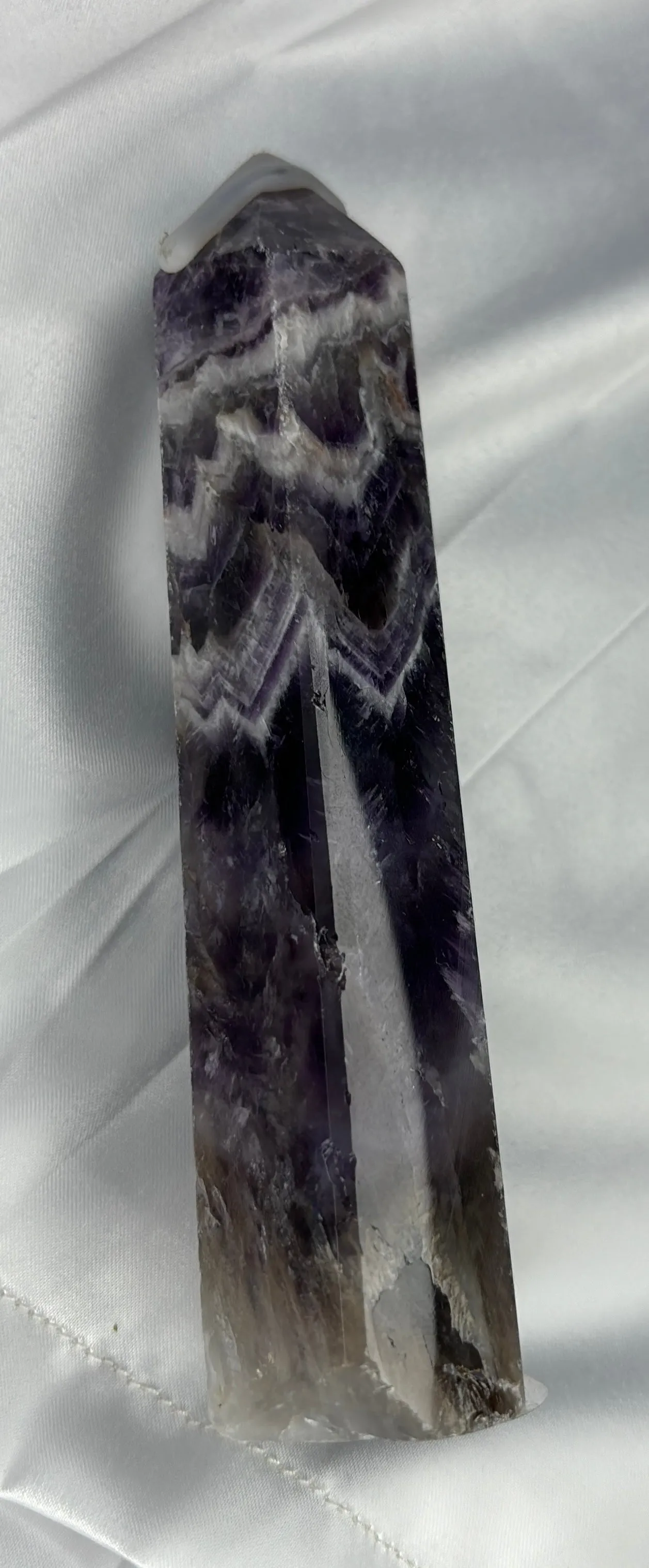 ⭐️🔮BEAUTIFUL CHEVRON LACE AMETHYST OBELISK!!🔮⭐️