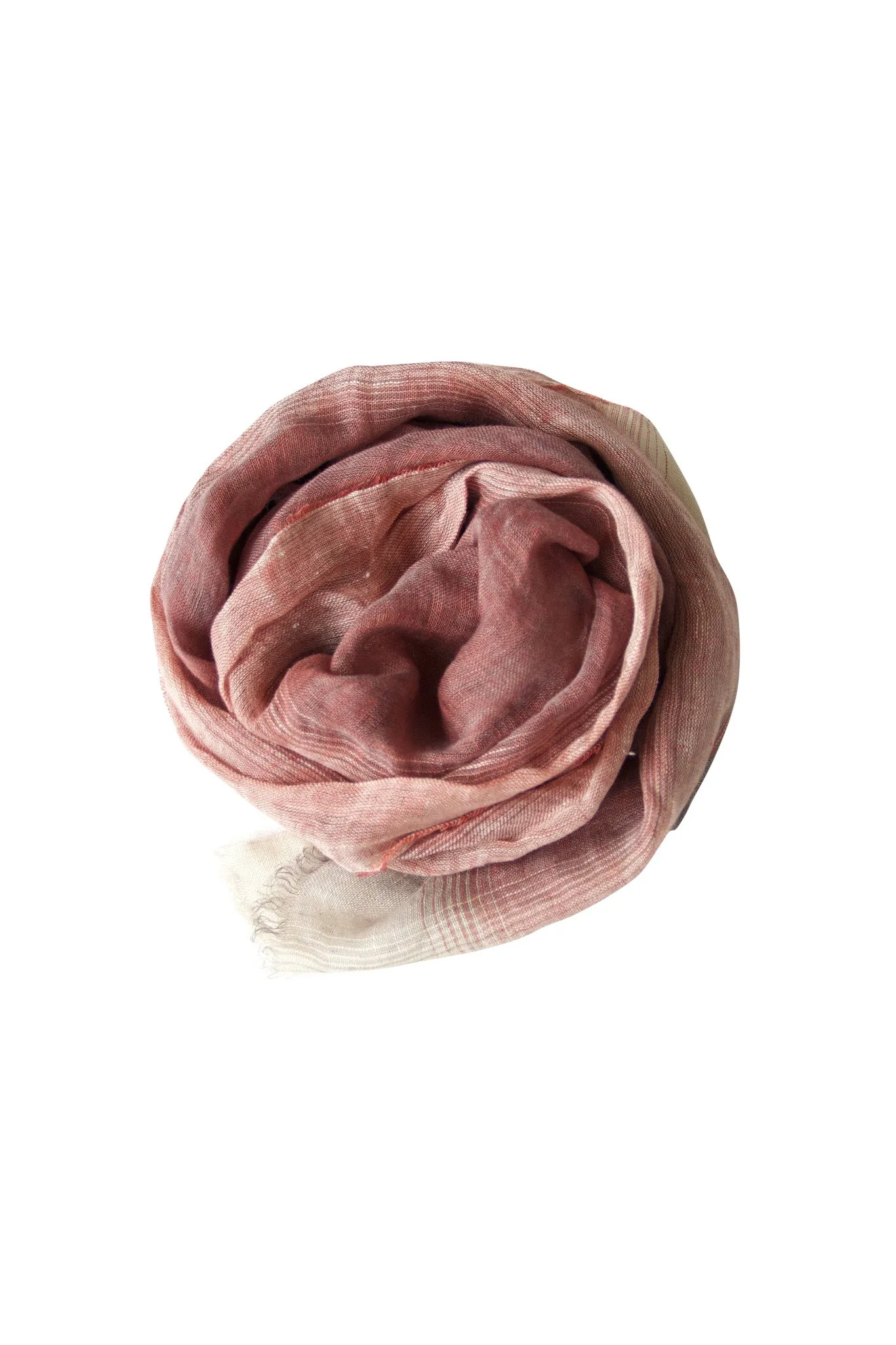 Beautiful coral linen scarf