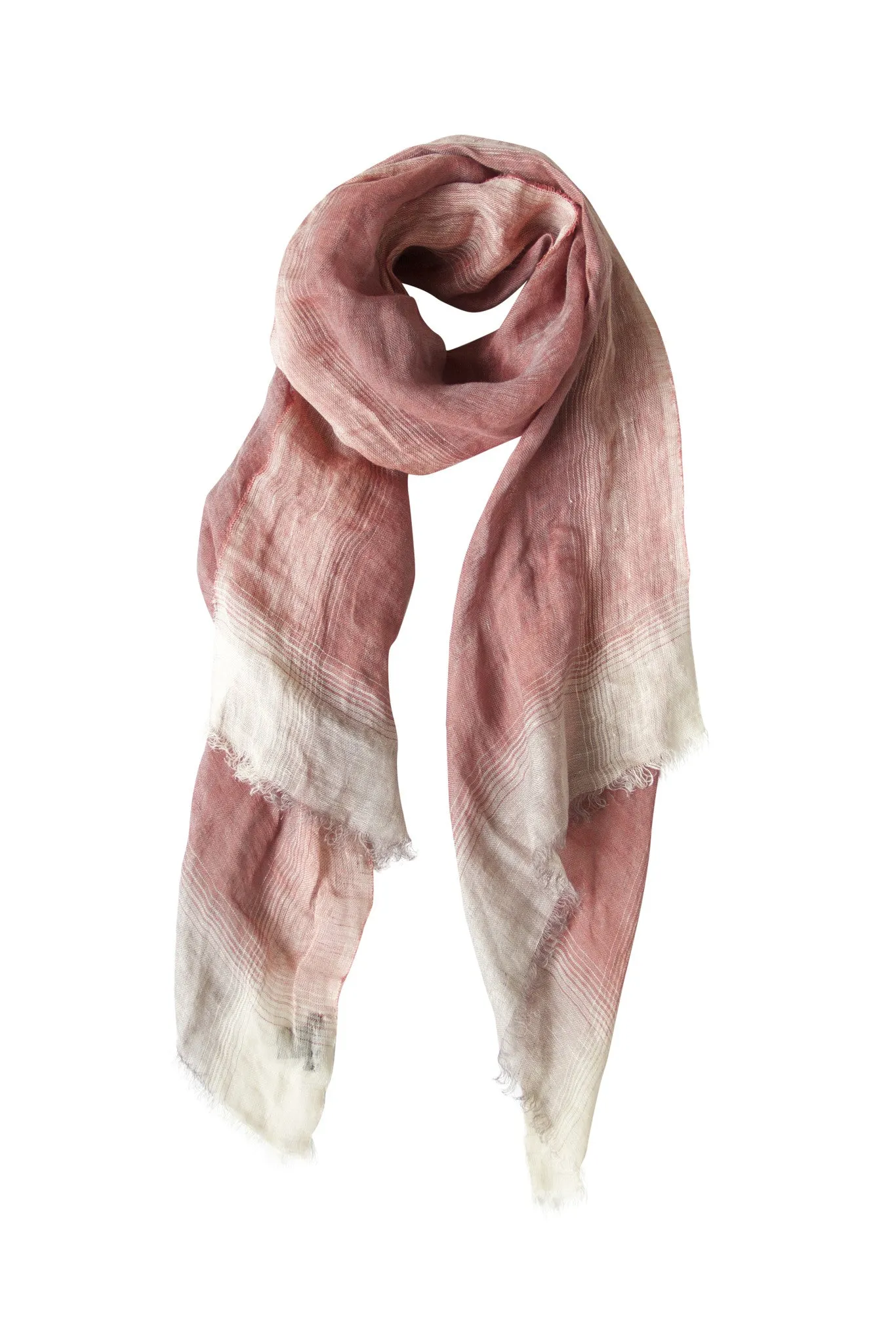 Beautiful coral linen scarf