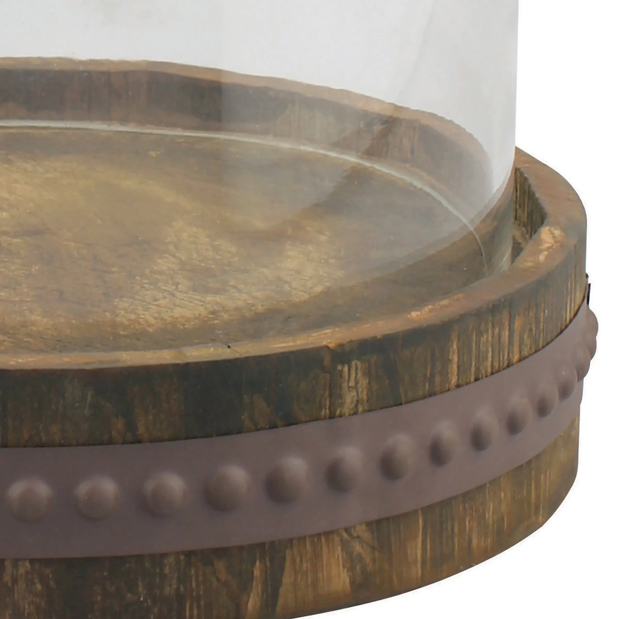 Bell Shaped Glass Cloche with Wood Base - Medium (9 in.) (WS)