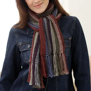 Bernat Crochet Striped Scarf