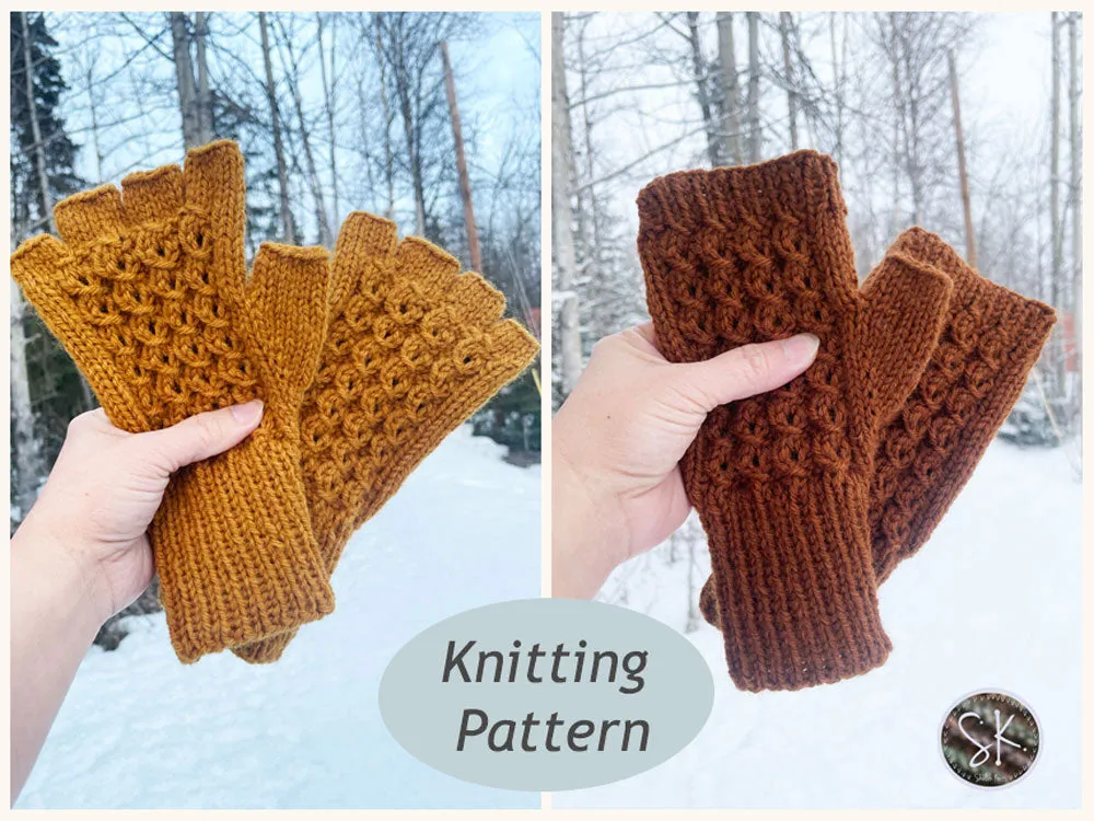 Berry Picker Fingerless Gloves Knitting Pattern