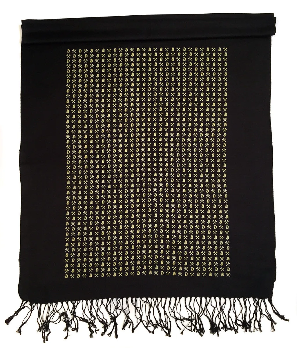 Bitcoin Scarf. Cryptocurrency linen weave pashmina