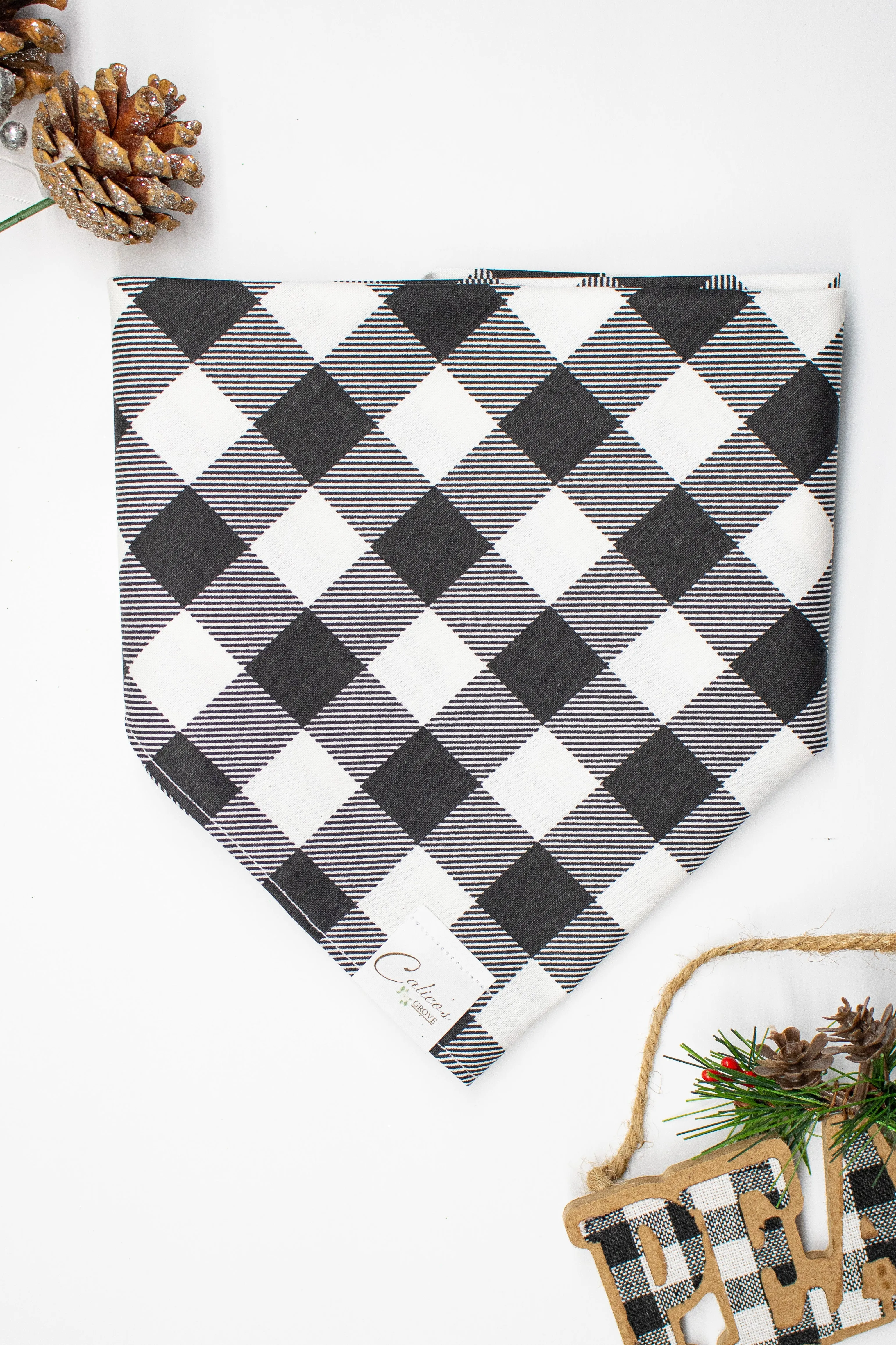 Black And White Plaid Bandana