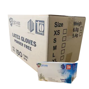 BP Latex Gloves, Powder-Free, size XL, CASE (Pk: 100 pcs/box, 10 boxes/case)