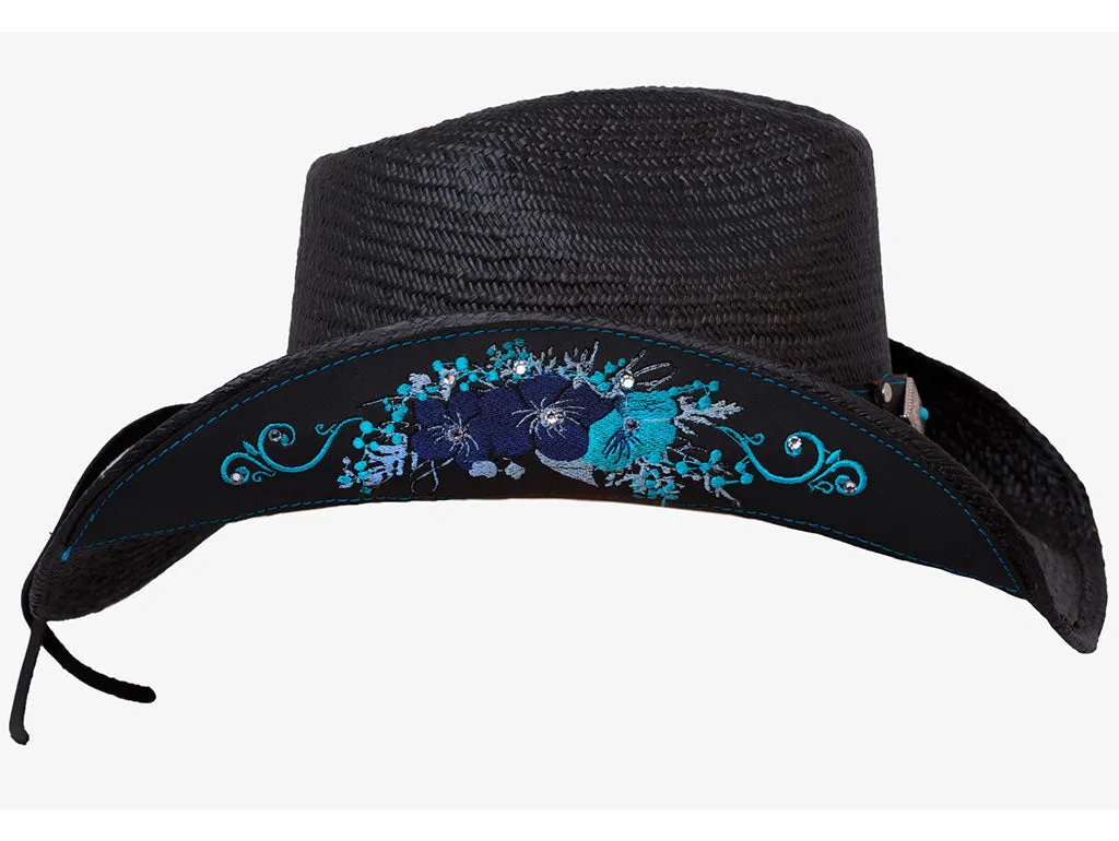 BROOKLYN Black Straw Cowboy Hat by Austin