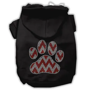 Candy Cane Chevron Paw Rhinestone Dog Hoodie Black M (12)