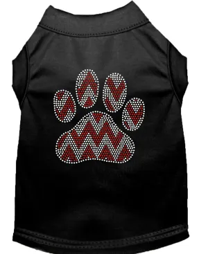 Candy Cane Chevron Paw Rhinestone Dog Shirt Black Xxxl (20)