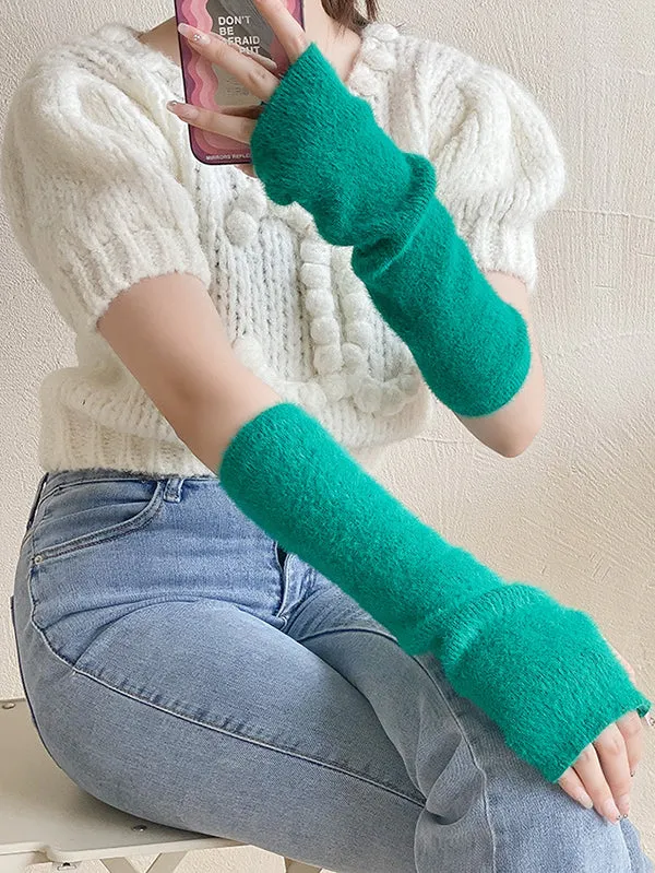 Casual Solid Color Arm Warmers Accessories