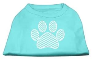 Chevron Paw Screen Print Shirt Aqua XL (16)