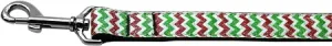 Christmas Sparkle Chevron Nylon Dog Leash 5-8 Inch Wide 4ft Long