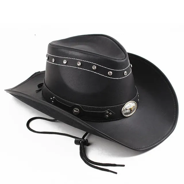 Classic Leather Western Cowboy Hat