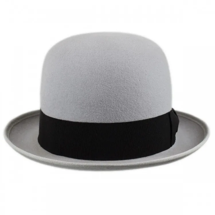 Classic Women's Bowler Wool Felt Hat in Grey