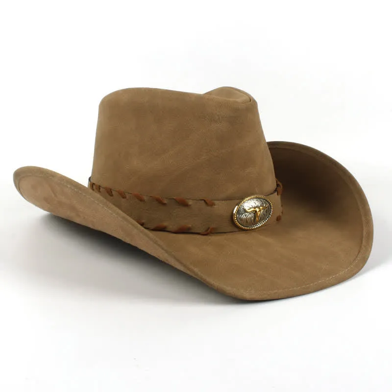 Dark Khaki Outdoor Wide Brim Western Cowboy Hat