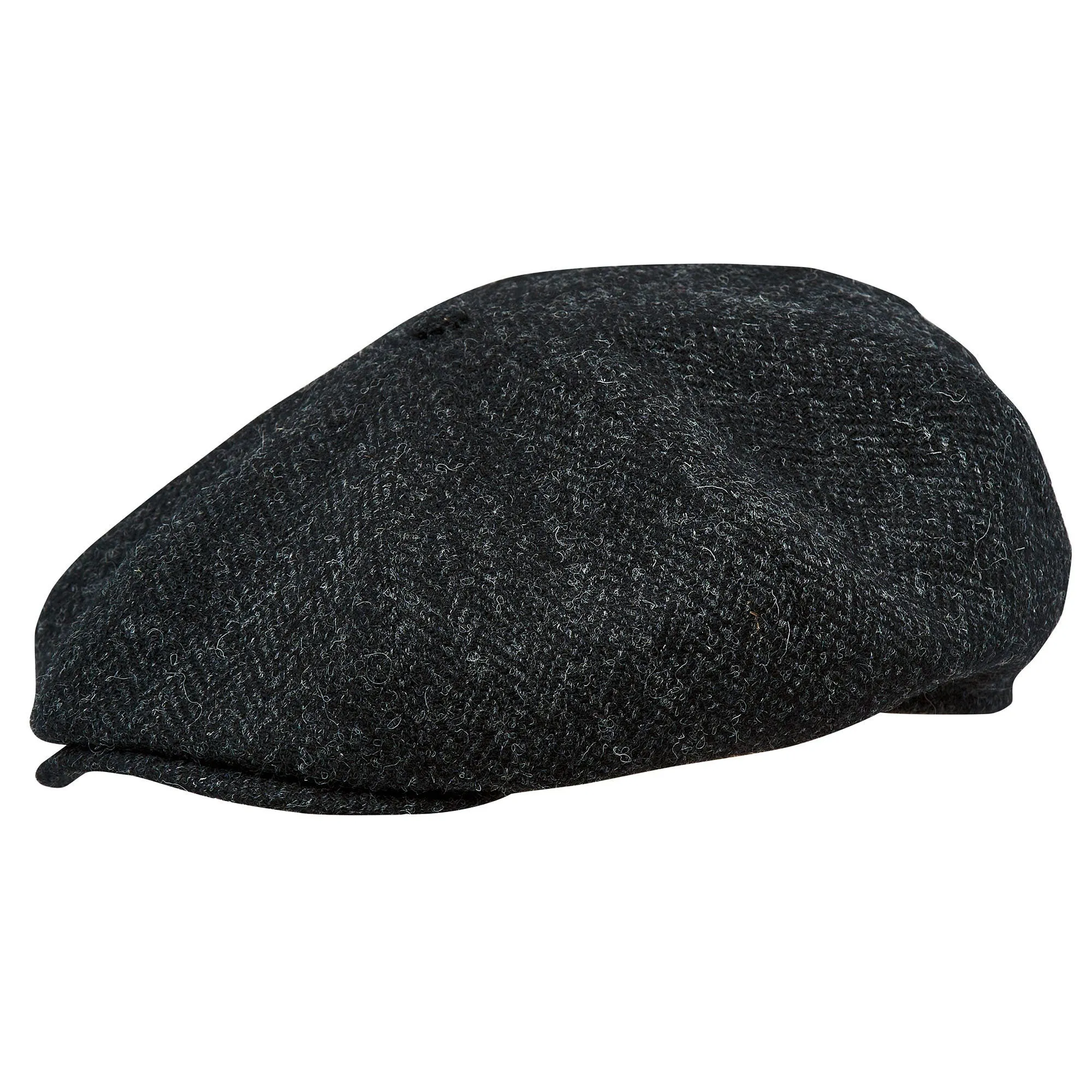 Eight Piece Cap Tweed-Black