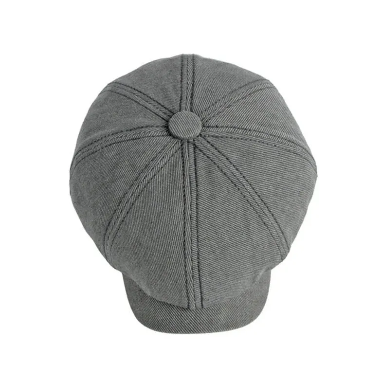 Eight Piece Cotton Newsboy Cap-Solid Colored