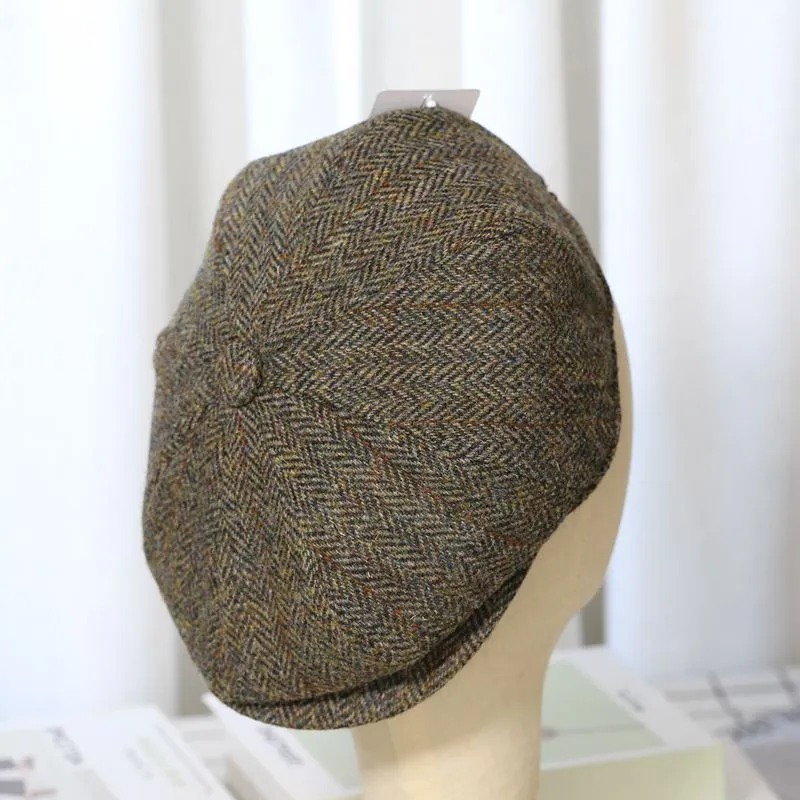 Elegant Tweed Wool Newsboy Cap