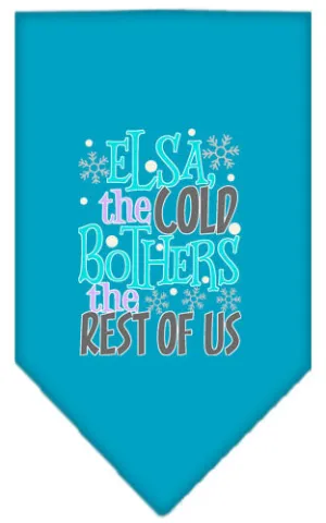 Elsa, The Cold Screen Print Bandana Turquoise Small