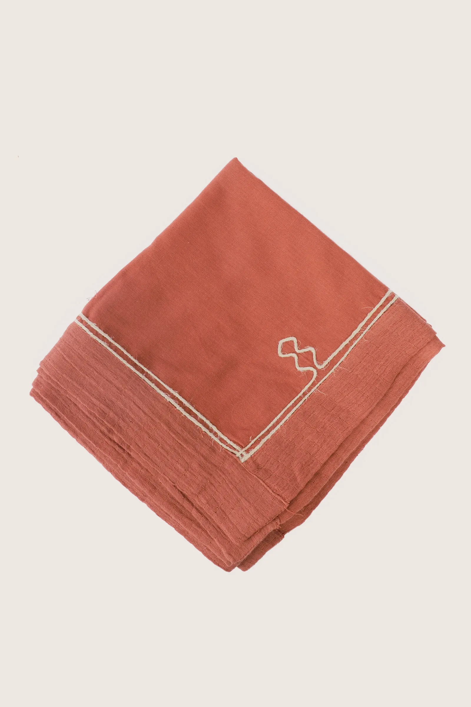 Embroidered scarf in cotton gauze