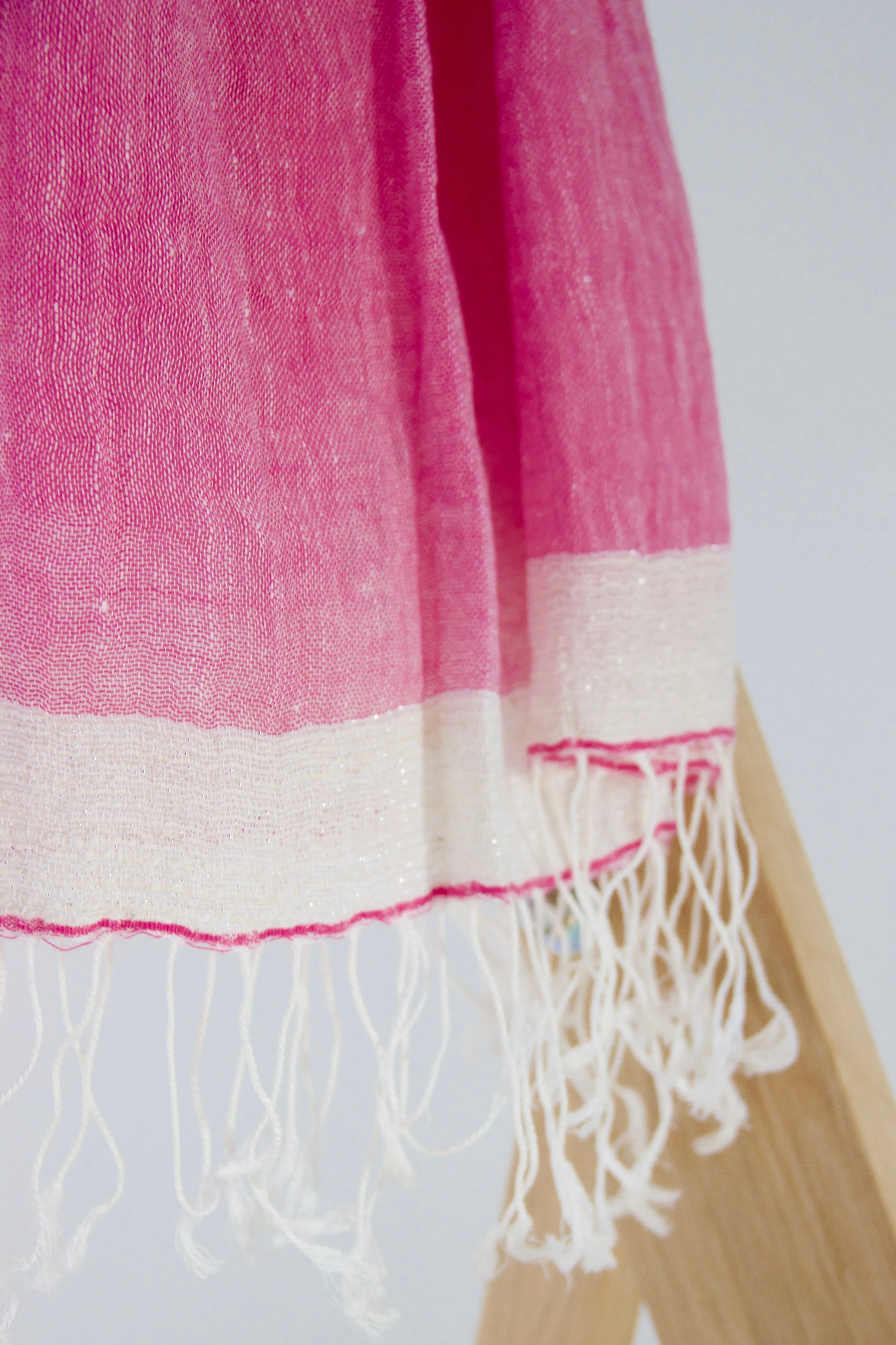 Exclusive linen pink scarf / shawl