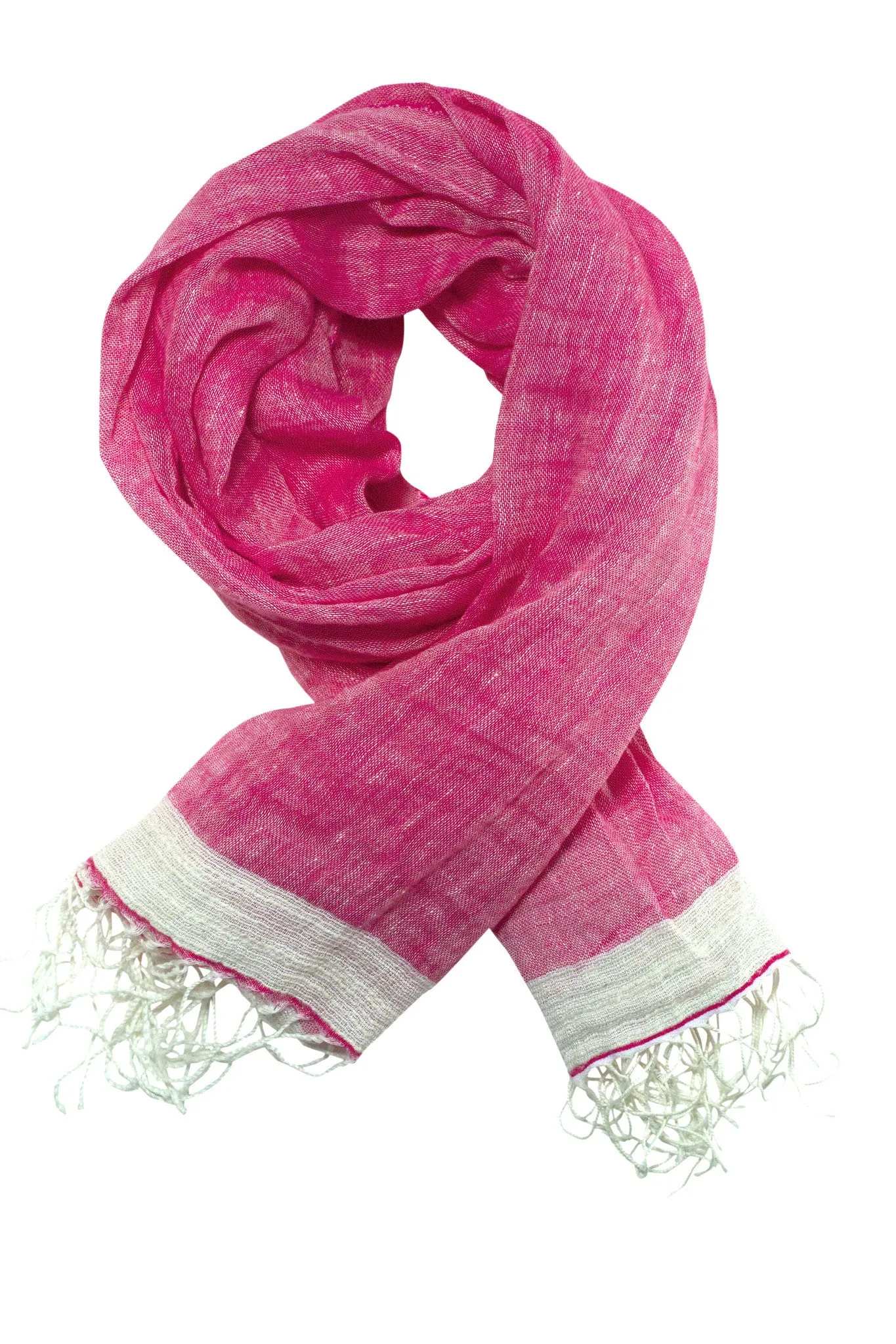 Exclusive linen pink scarf / shawl