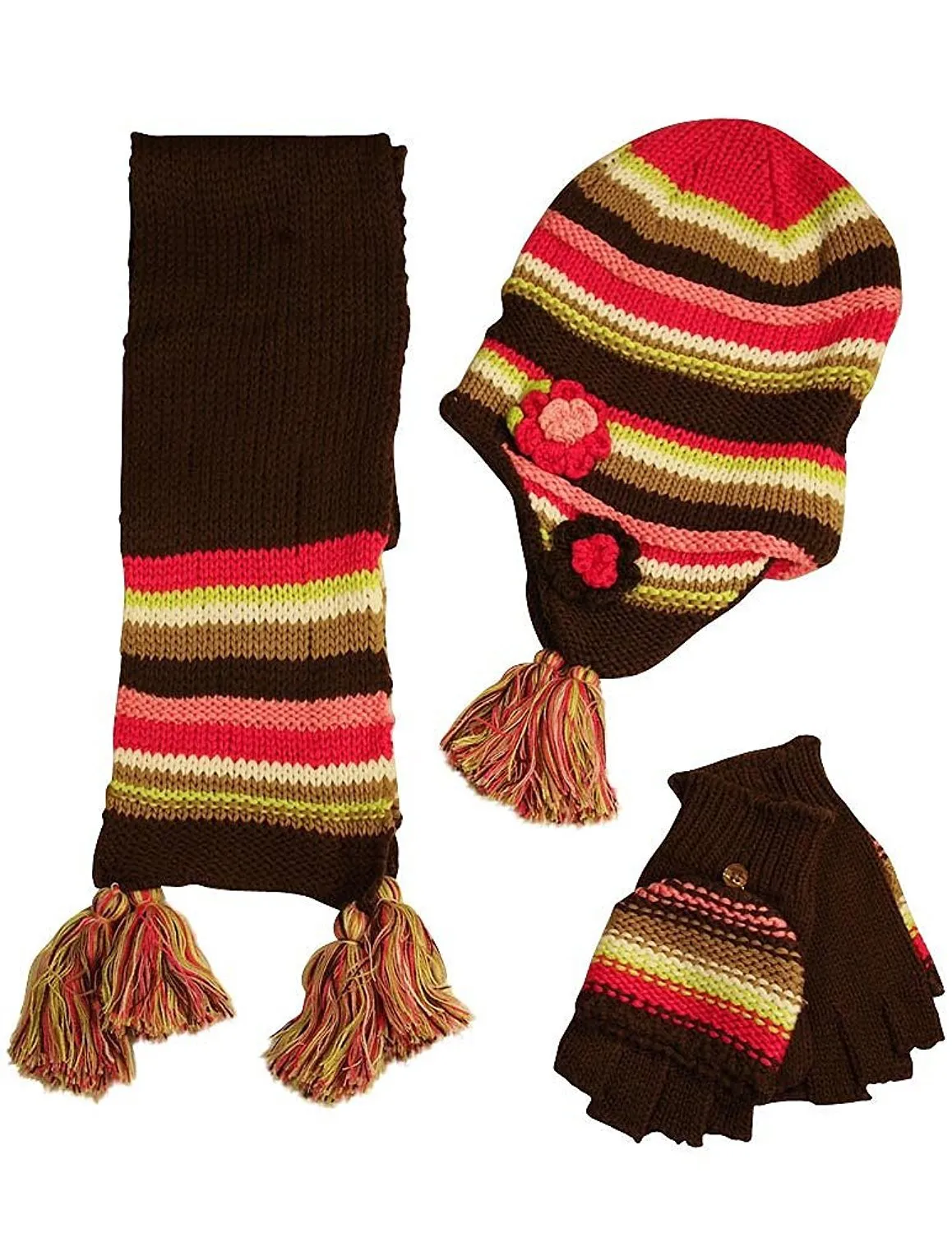 Fashion Cuties - Big Girls' Hat Scarf and Glove Set