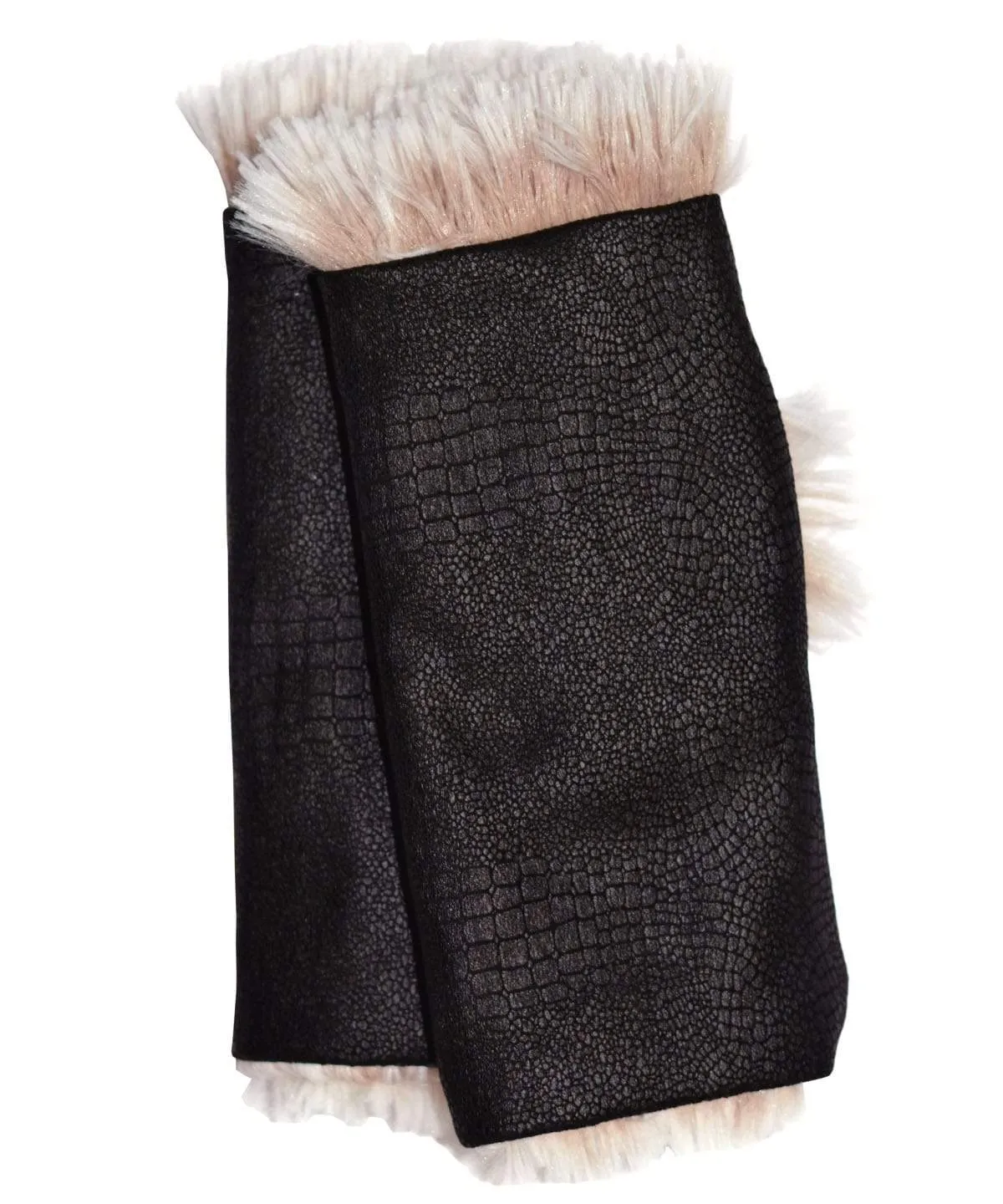 Fingerless / Driving Gloves - Vegan Leather Outback in Black with Assorted Faux Fur (Cranberry Creek Combos - Limited Availability)