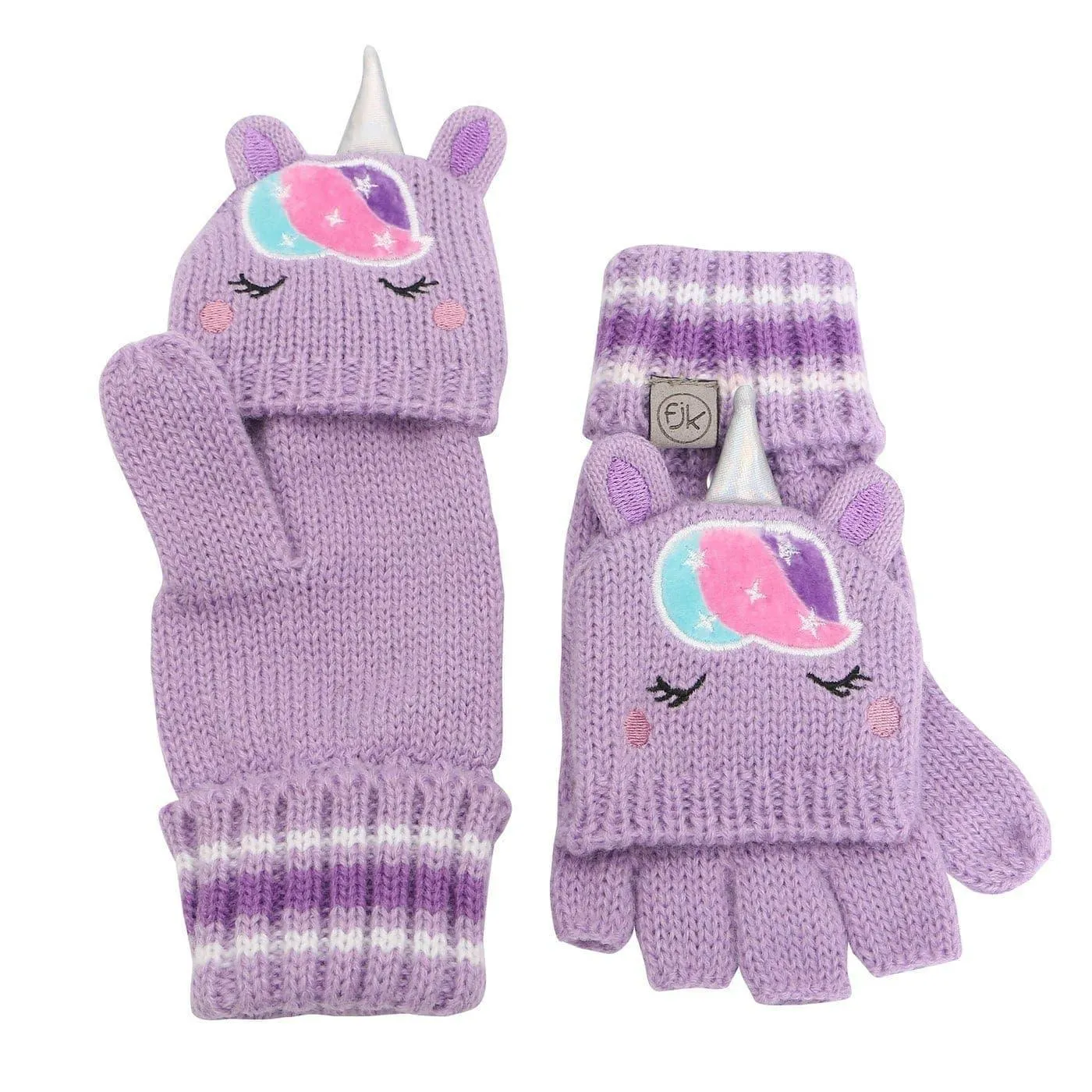 Flapjack Kids Knitted Fingerless Gloves w/Flap - Licorne (2-6Y)