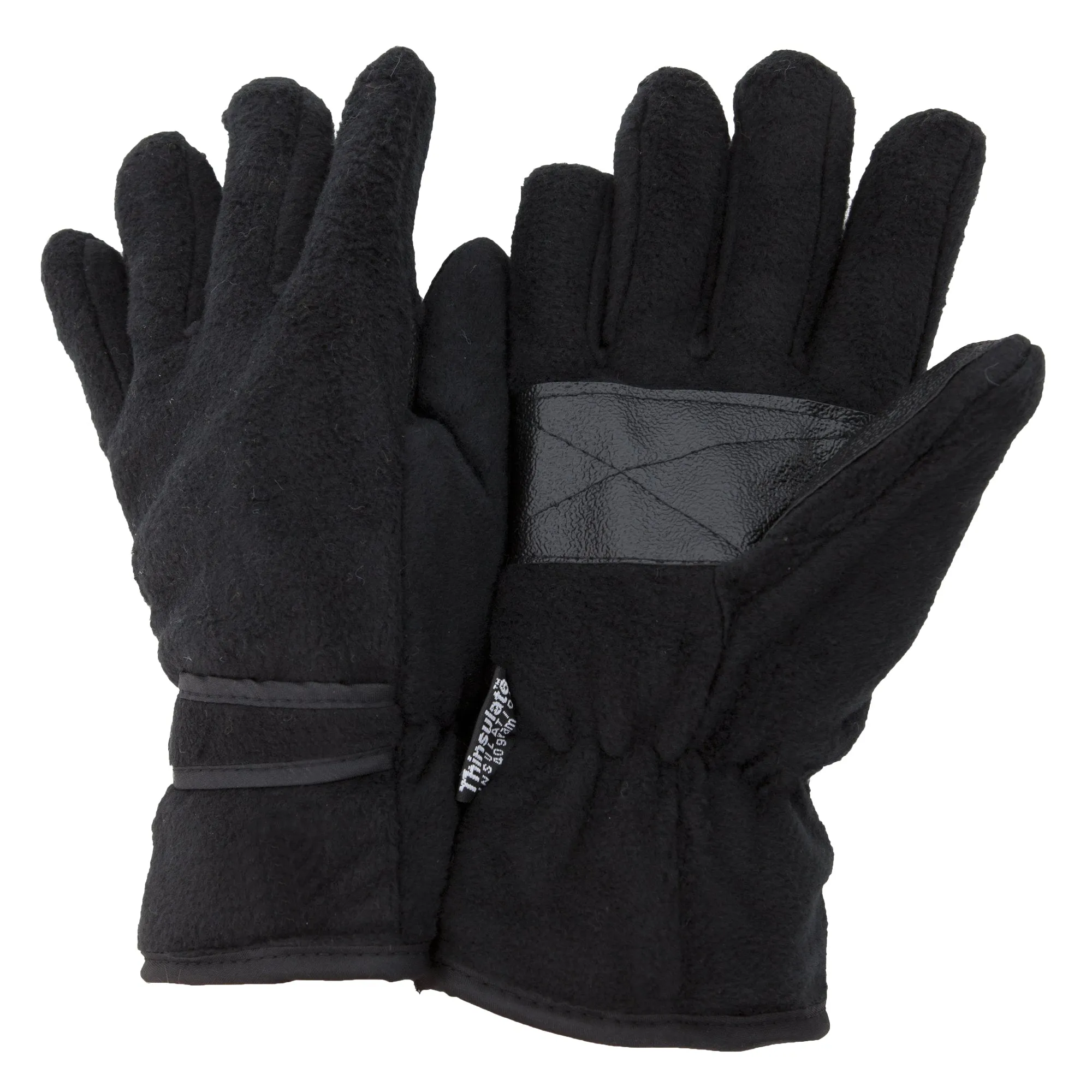 FLOSO Mens Thinsulate Thermal Fleece Gloves With Palm Grip (3M 40g)