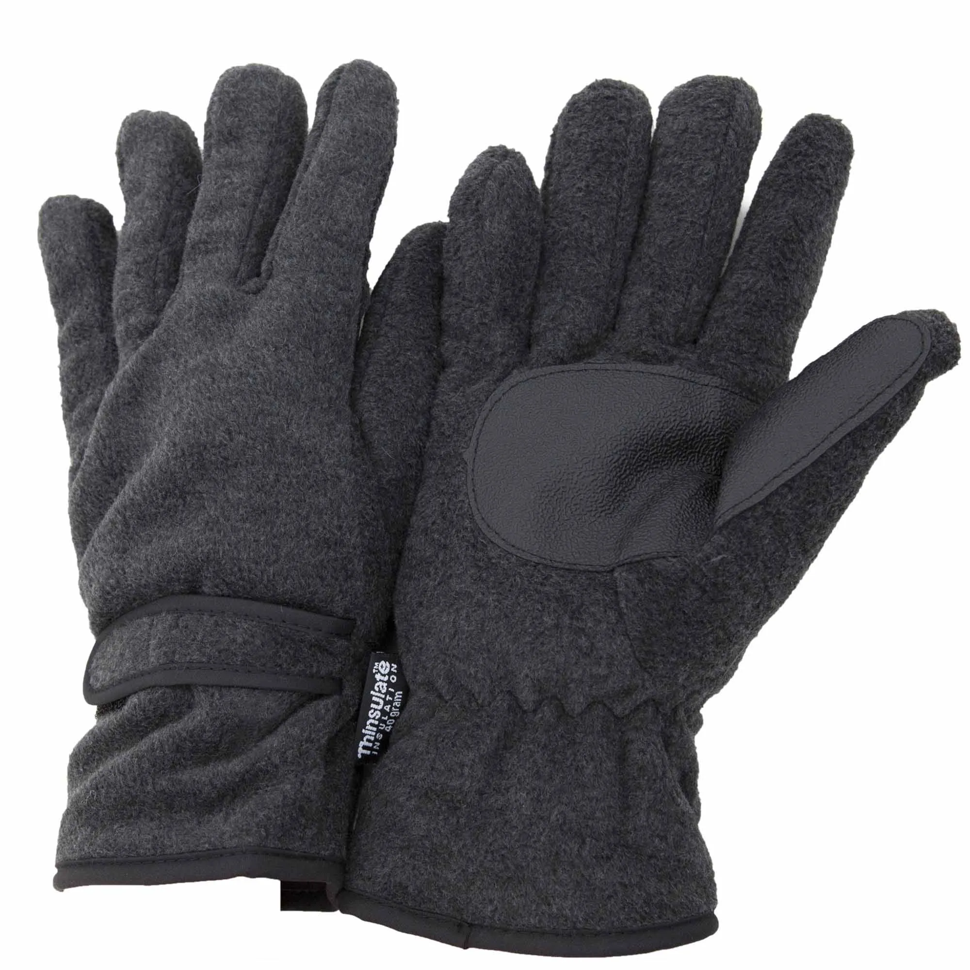 FLOSO Mens Thinsulate Thermal Fleece Gloves With Palm Grip (3M 40g)