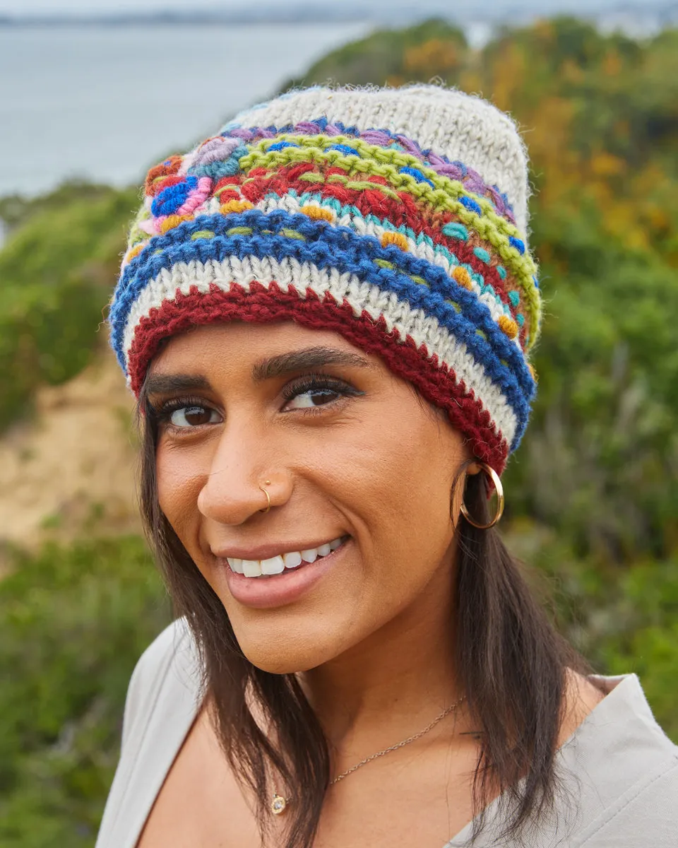 Flower Embroidered Beanie