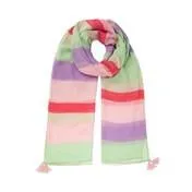 Flower Show Striped Tassel Scarf