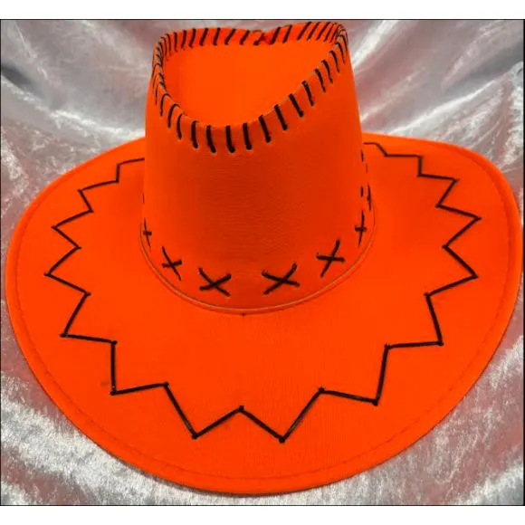 Fluro Cowboy Hat - Orange